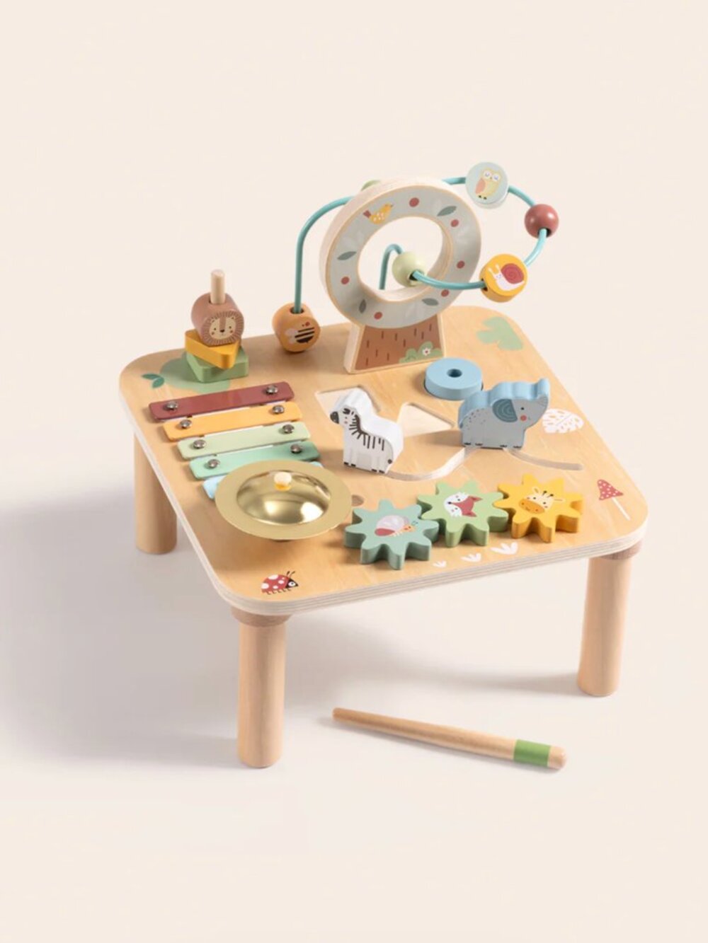 Montessori Wooden Activity Table Baby Learning Toy Busy Board New - Picture 10 of 16